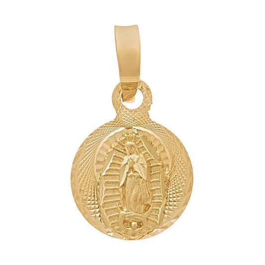 Image of Charms. Productname: 9kt Yellow Gold Religious Scallop Medal Pendant in Gold colour by brand - Bevilles