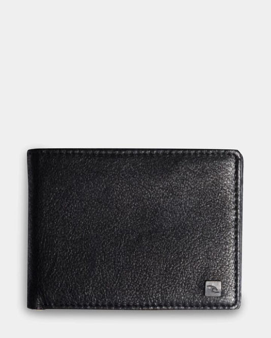 Image of Wallets & Money Clips. Product name - Rip Curl Mens K-Roo Rfid All Day Leather Wallet Black in Black colour by brand - Rip Curl
