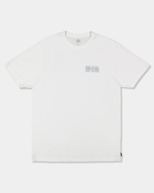 Image of T-Shirts. Product name - Rip Curl Mens Surf Revival Repeater T-Shirt Optical White in Optical White colour by brand - Rip Curl