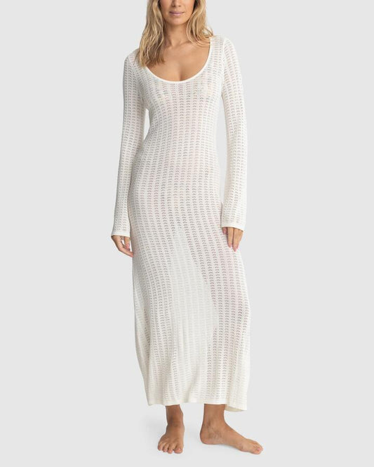 Image of Dresses. Productname: Rhythm - Womens Georgia Knit Maxi Dress - White - in White colour by brand - Rhythm