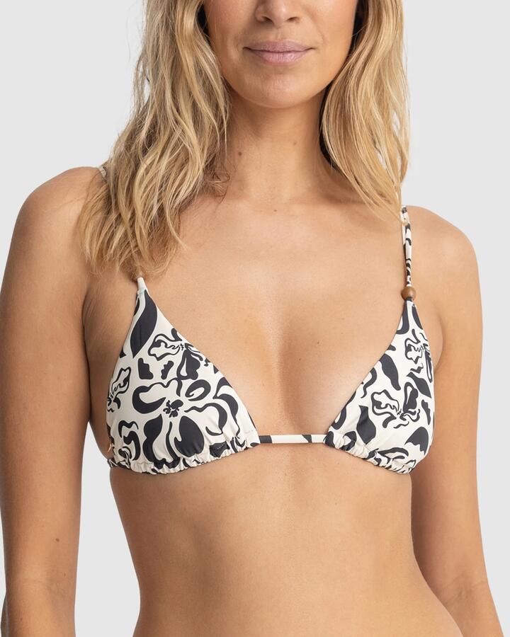 Image of Swimwear. Productname: Rhythm - Womens Sundance Floral Slide Bikini Top - Natural - in Natural colour by brand - Rhythm