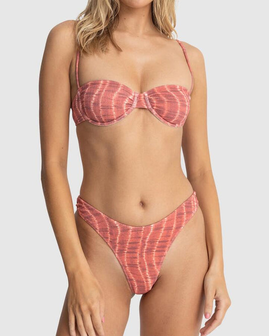 Image of Swimwear. Productname: Rhythm Womens Sahara Tie Dye Underwire Bikini Top Red - in Red colour by brand - Rhythm
