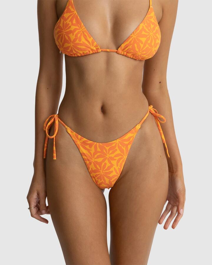 Image of Swimwear. Productname: Rhythm - Womens Allegra Tie Side Hi Cut Bikini Bottoms - Orange - in Orange colour by brand - Rhythm