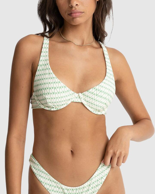 Image of Swimwear. Productname: Rhythm - Womens Clearwater Underwire Bikini Top - Sage - in Sage colour by brand - Rhythm
