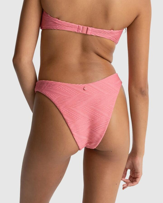 Image of Swimwear. Productname: Rhythm - Womens Castaway Hi Cut Bikini Bottoms - Rose - in Rose colour by brand - Rhythm