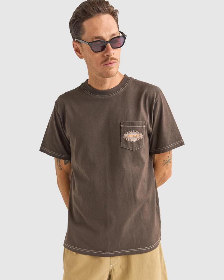 Image of T-Shirts. Product name - Rhythm Mens Rays Vintage T-Shirt Vintage Black in Vintage Black colour by brand - Rhythm