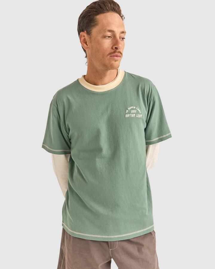 Image of T-Shirts. Productname: Rhythm Mens Oh Tree T-Shirt Teal - in Teal colour by brand - Rhythm