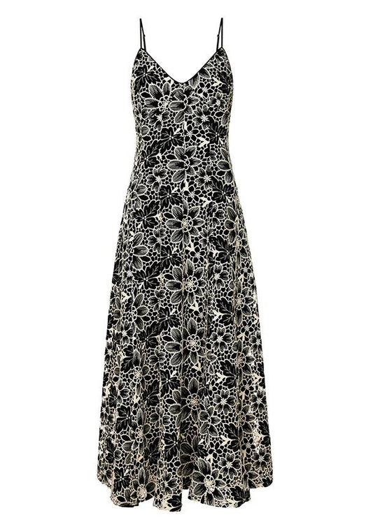 Image of a model wearing Dress. Productname: Amelia Embroidery Midi Dress in Black colour by brand - MOS The Label