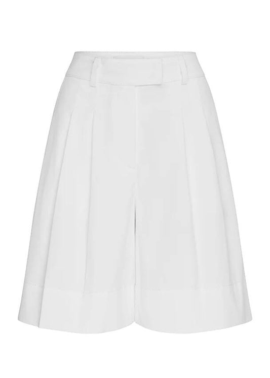 Image of a model wearing Shorts. Productname: Athena Bermuda in White colour by brand - MOS The Label