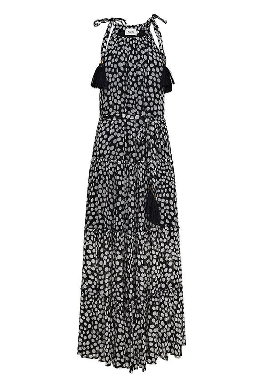 Image of a model wearing Dress. Productname: Ava Spots Maxi Dress in Spots Print colour by brand - MOS The Label