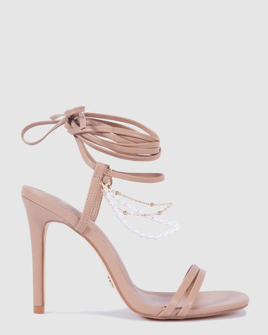 Image of Heels. Product name - Petrona Women's Evening Shoes Nude Novo Evening in Nude colour by brand - NOVO