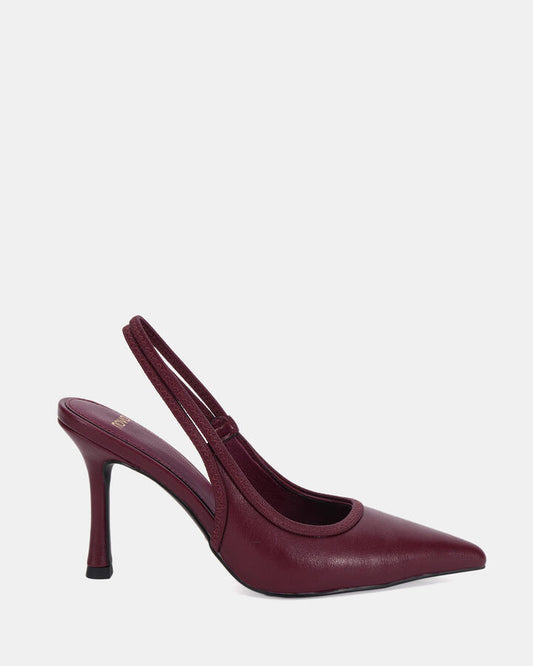Image of Shoes. Product name - Ianthe Women's Court High Heel DEEP RED Novo Court in Deep Red colour by brand - NOVO