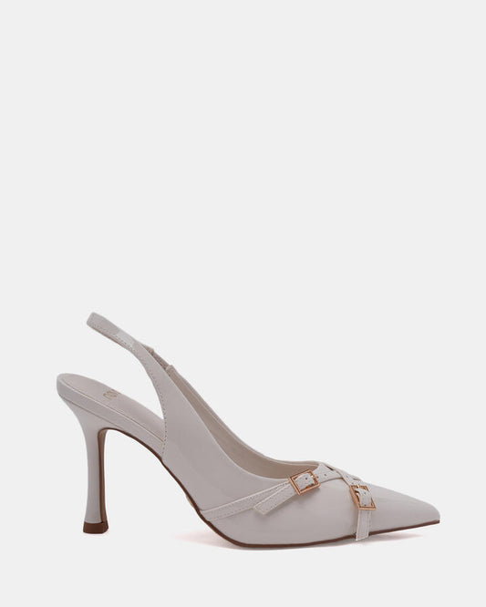 Image of Shoes. Product name - Iggi Women's Court High Heel White Patent Novo Court in White Patent colour by brand - NOVO