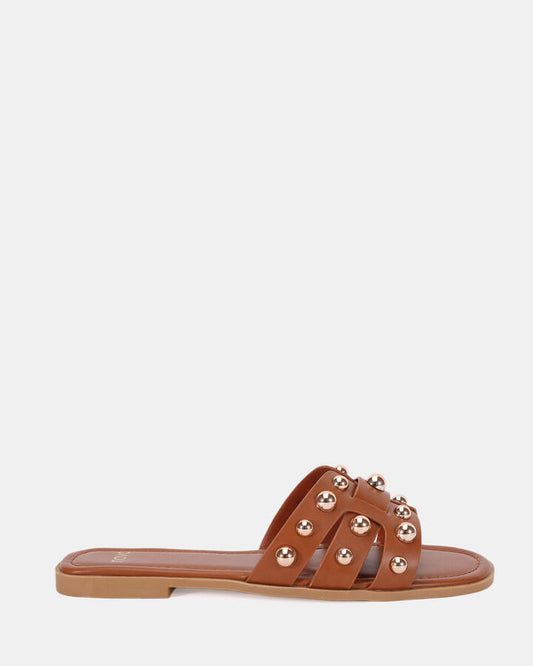 Image of Sandals. Product name - Sullivan Women's Thongs CARAMEL Novo Thongs in Caramel colour by brand - NOVO