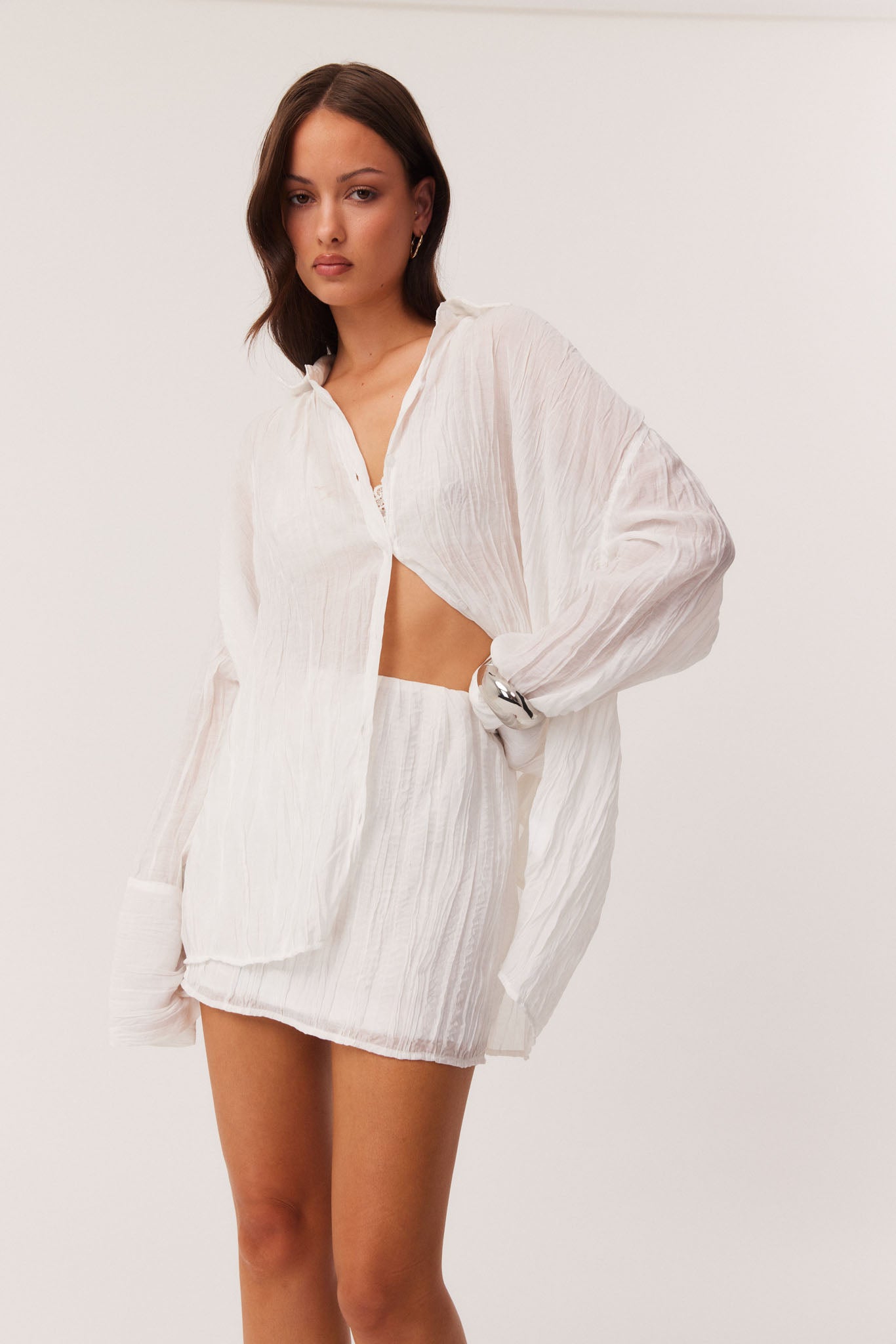 SNDYS BRANDI MINI SKIRT (White)