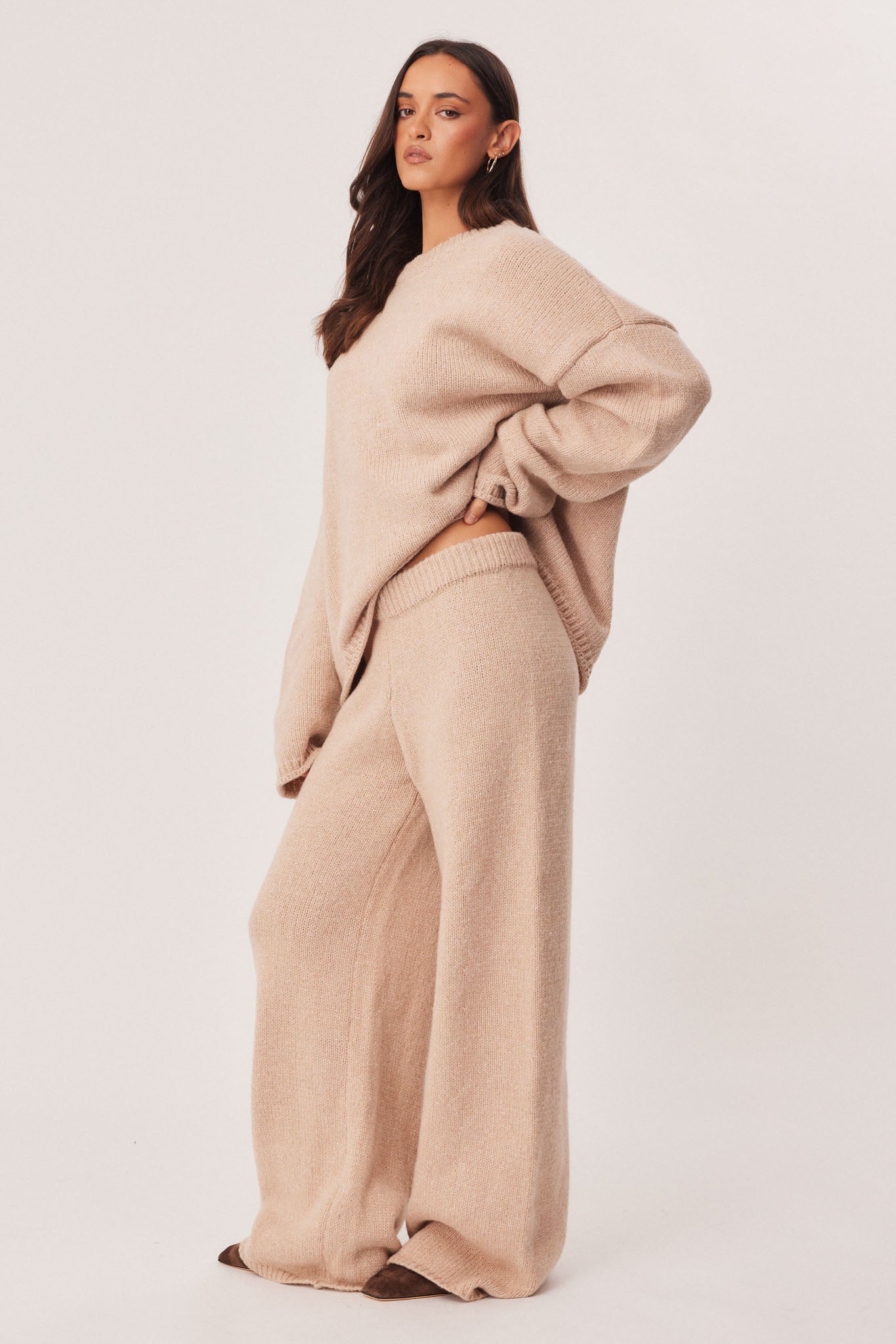 SNDYS ZIA KNIT PANTS (Beige Marl)