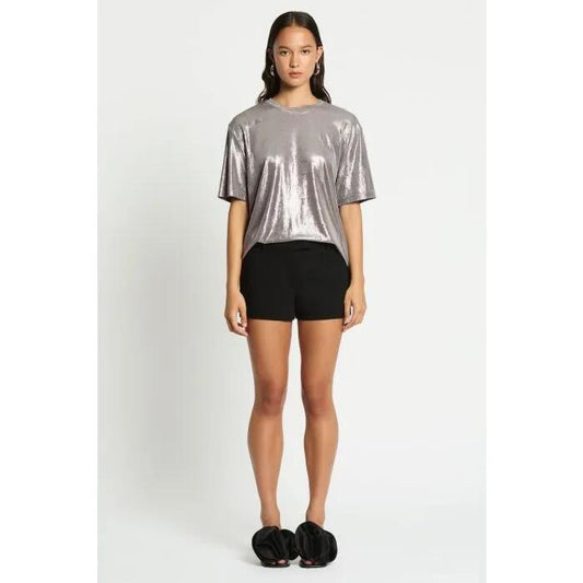 Image of a model wearing Shorts. Productname: Reine Short in NOIR colour by brand - sass and bide