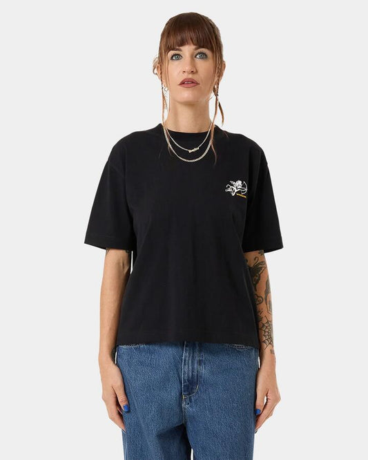 Image of T-Shirts. Productname: Worship Womens Cherub Regular Fit T-Shirt Standard Black - in Standard Black colour by brand - Worship