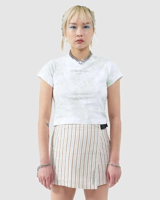 Image of T-Shirts. Product name - Worship Womens Core Teeny T-Shirt White Mottle in White Mottle colour by brand - Worship