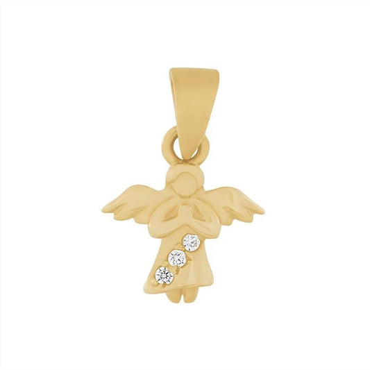Image of Charms. Productname: 9kt Yellow Gold Angel Pendant in Gold colour by brand - Bevilles