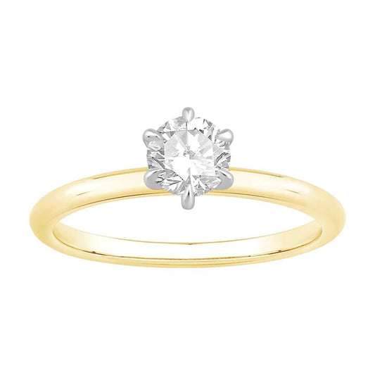 Image of Jewelry. Productname: 0.50ct Laboratory-Grown Diamond Solitaire Ring in 18kt Yellow Gold in Diamond colour by brand - Bevilles