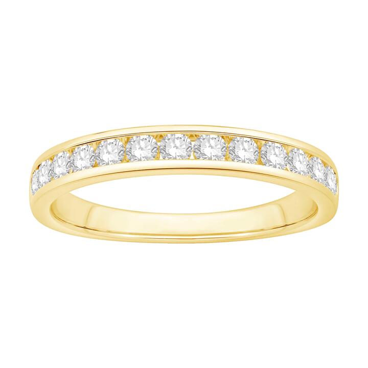 Image of Jewelry. Productname: Anniversary Ring with 1/2ct of Laboratory Grown Diamonds in 18kt Yellow Gold in Diamond colour by brand - Bevilles