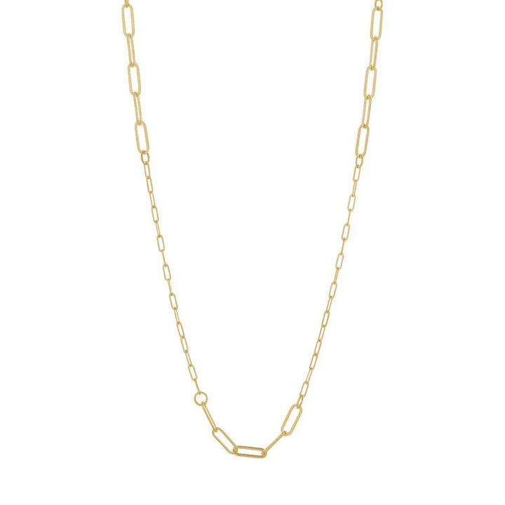 Image of Necklaces. Product name - 9kt Yellow Gold Bonded Fancy Oval Necklace in colour by brand - Bevilles