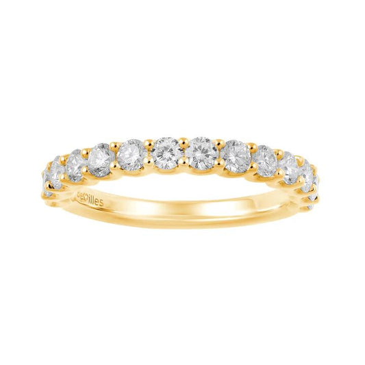 Image of Jewelry. Productname: Anniversary Ring with 0.85ct of Laboratory Grown Diamonds in 9kt Yellow Gold in Diamond colour by brand - Bevilles