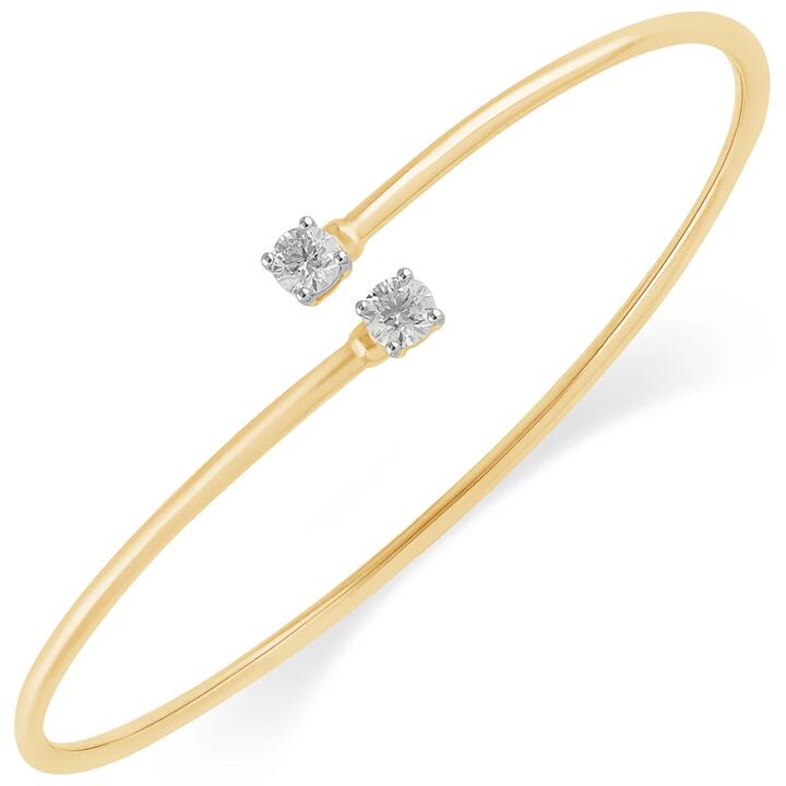 Image of Jewelry. Product name - 60mm Cuff Bangle with 0.30tw of Laboratory-Grown Diamonds in 9kt Yellow Gold in colour by brand - Bevilles