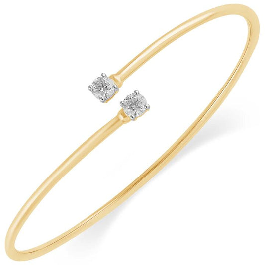 Image of Jewelry. Product name - 60mm Cuff Bangle with 0.30tw of Laboratory-Grown Diamonds in 9kt Yellow Gold in colour by brand - Bevilles