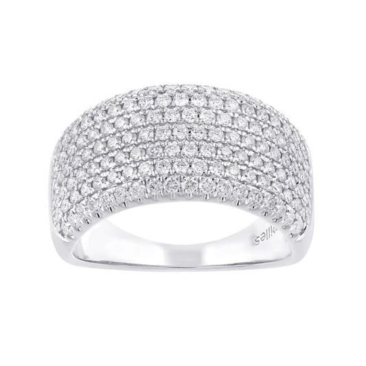Image of a model wearing Dress. Productname: Dress Ring with 1.00ct of Laboratory Grown Diamonds in 9kt White Gold in Diamond colour by brand - Bevilles