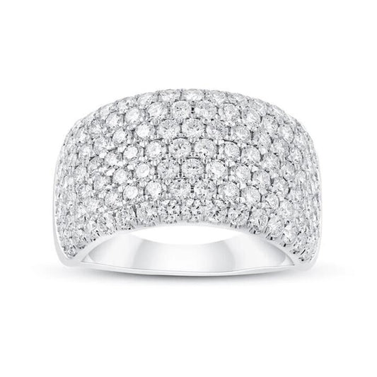 Image of a model wearing Dress. Productname: Dress Ring with 2.00ct of Laboratory Grown Diamonds in 9kt White Gold in Diamond colour by brand - Bevilles