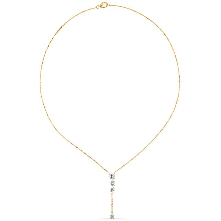 Image of Charms. Product name - 43cm Drop Lariat Necklace with 1.00tw of Laboratory-Grown Diamonds in 9kt Yellow Gold in colour by brand - Bevilles