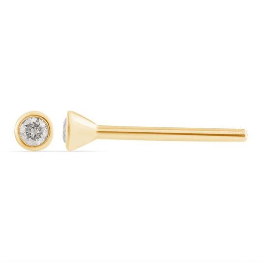 Image of Jewelry. Productname: Diamond Set Miracle Nose Pin in 9kt Yellow Gold in Diamond colour by brand - Bevilles