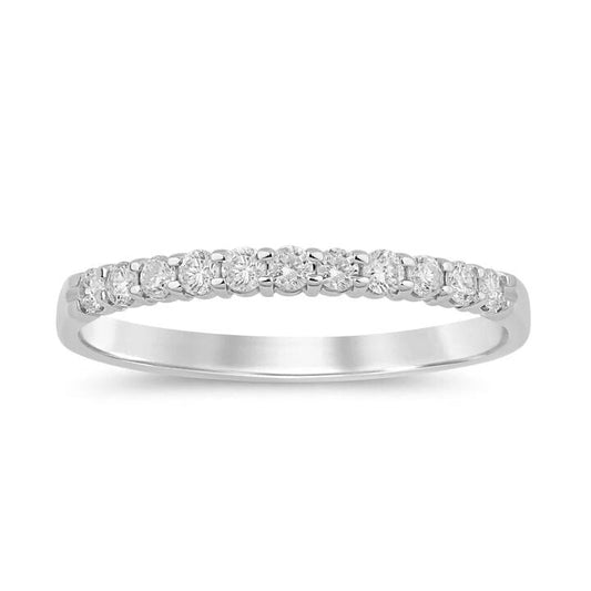 Image of Rings. Product name - Claw Set Anniversary Ring with 0.20tw of Diamonds in 9kt White Gold in colour by brand - Bevilles