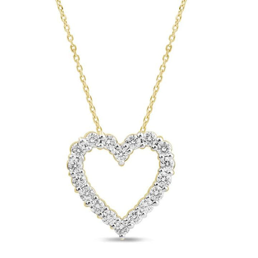 Image of Necklaces. Productname: Heart Slider Necklace with 1/2ct of Laboratory Grown Diamonds in 9kt Yellow Gold in Diamond colour by brand - Bevilles