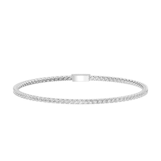 Image of Bracelets. Productname: 18cm Tennis Bracelet with 1.50tw of Laboratory-Grown Diamonds in Sterling Silver and Platinum in Diamond colour by brand - Bevilles