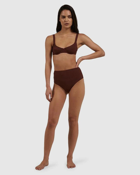 Image of Swimwear. Productname: Thrills Womens Paradise Code Hiigh Waist Bikini Bottom Chimney Red - in Chimney Red colour by brand - Thrills