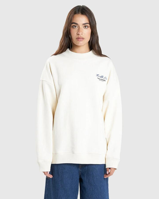 Image of Accessories. Product name - Thrills Womens Signature Cocoon Panel Crew Neck Heritage White in Heritage White colour by brand - Thrills