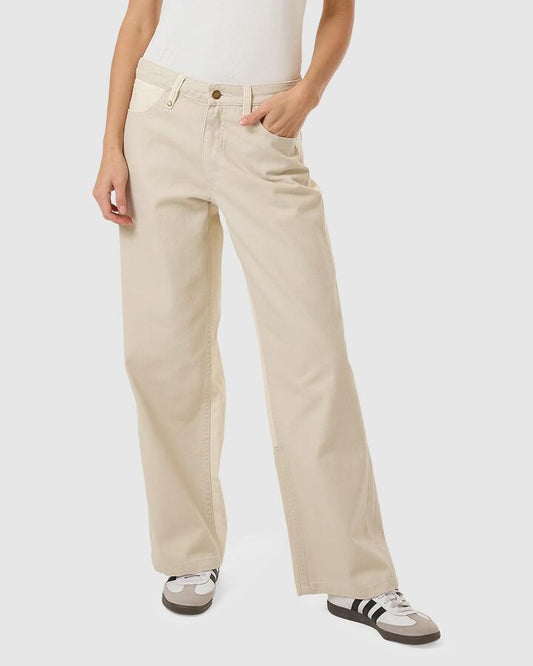 Image of Jeans. Productname: Thrills Womens Pieces Billie Low Denim Jeans Alabaster - in Alabaster colour by brand - Thrills