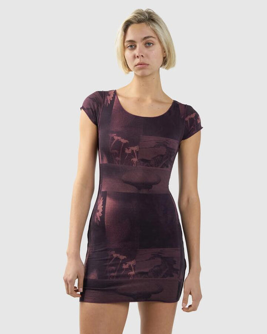 Image of Dresses. Productname: Thrills Womens Earth Vibrations Mini Dress Black - in Black colour by brand - Thrills