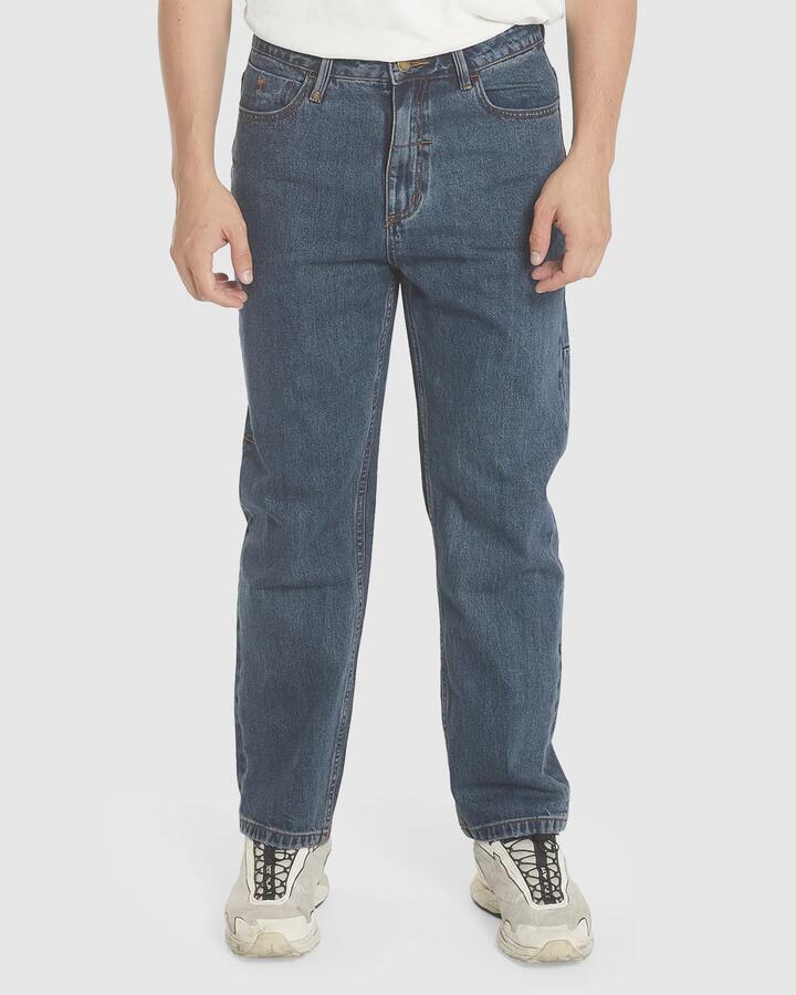 Image of Jeans. Productname: Thrills Mens Slacker Denim Jeans Dirty Thrills Blue - in Dirty Thrills Blue colour by brand - Thrills