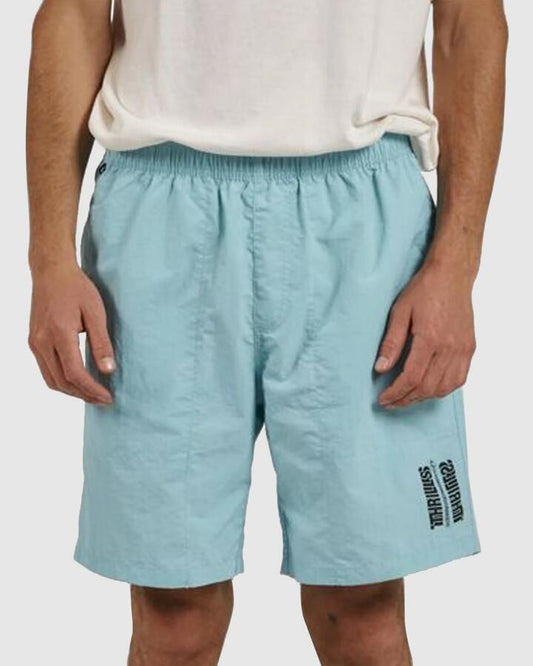 Image of a model wearing Shorts. Productname: Thrills Mens Fantasy Shorts Holiday Teal - in Holiday Teal colour by brand - Thrills