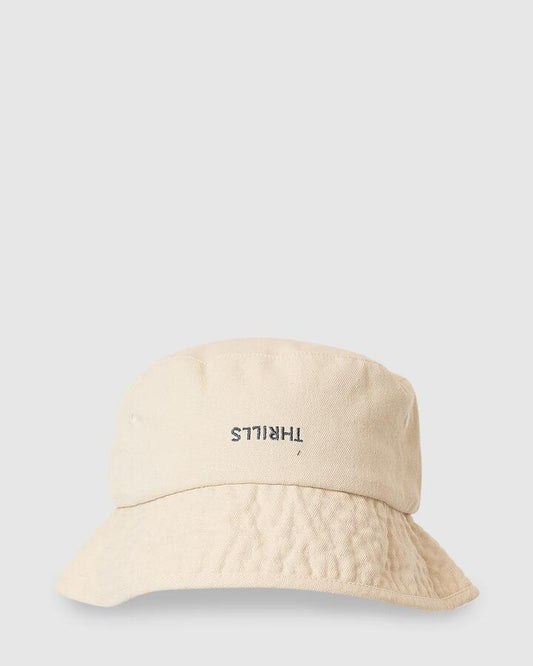 Image of Hats. Productname: Thrills Mens Minimal Thrills Bucket Hat Heritage White - in Heritage White colour by brand - Thrills