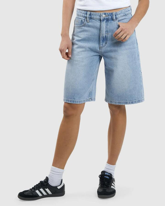 Image of a model wearing Shorts. Productname: Thrills Womens Syd Shorts Endless Blue - in Endless Blue colour by brand - Thrills