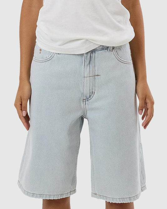 Image of a model wearing Shorts. Productname: Thrills Womens Syd Shorts Dirty Fade - in Dirty Fade colour by brand - Thrills