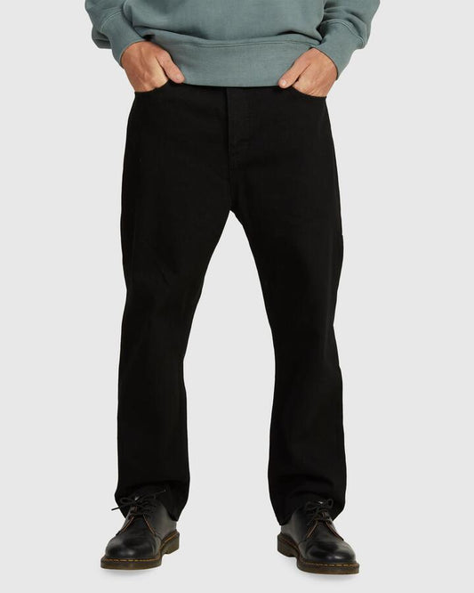 Image of Jeans. Productname: Thrills Mens Slacker Denim Jeans Black Rinse - in Black Rinse colour by brand - Thrills