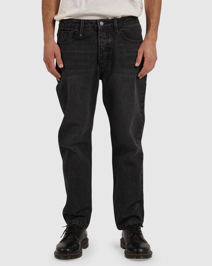Image of Jeans. Productname: Thrills Mens Unchopped Denim Jeans Smoke Black - in Smoke Black colour by brand - Thrills