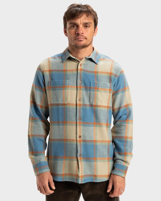 Image of Shirts. Productname: Quiksilver - Mens Dna Flannel Shirt - Coronet Blue Dna Flannel - in Coronet Blue Dna Flannel colour by brand - Quiksilver