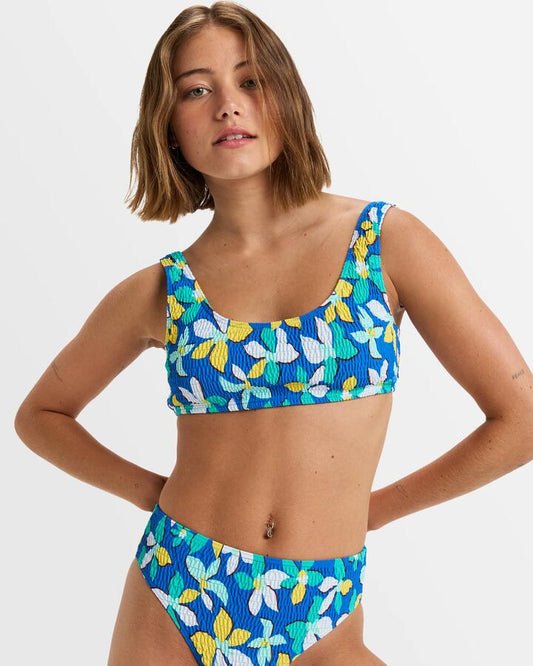 Image of Swimwear. Productname: Roxy - Womens Sunny Days Floral Bikini Top - Bright White Sunlights Floral - in Bright White Sunlights Floral colour by brand - Roxy